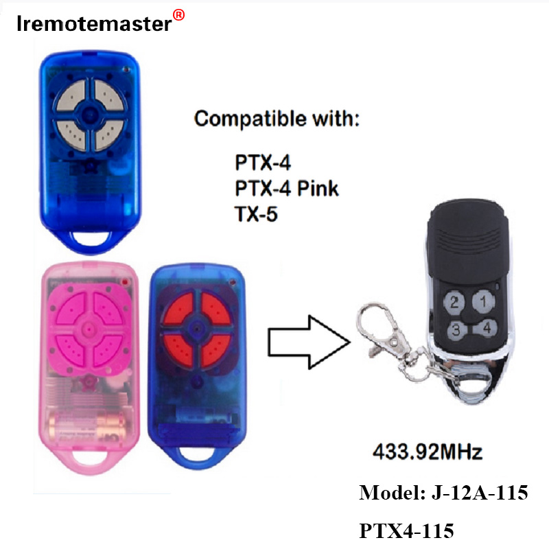 适用于 PTX4 433.92 MHz Gate 车库门遥控器滚动代码